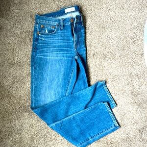 Madewell High-Rise Slim Boyfriend Cut, Dark Denim Jeans, 27